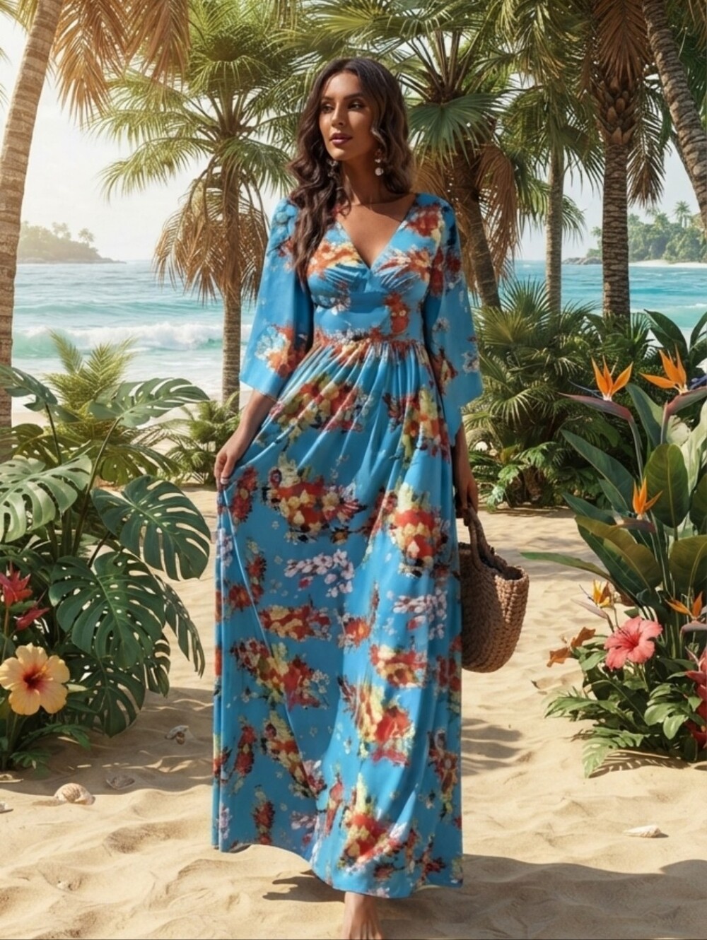 FLORAL PRINT SPECIAL OCCASIONS MAXI DRESS